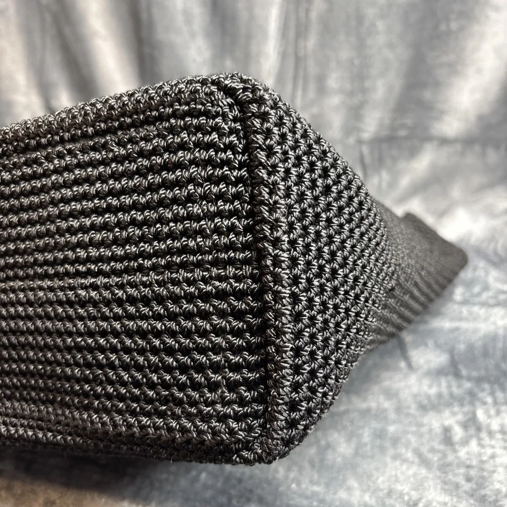Vintage The Sak Black‎ Hobo Purse Shoulder Bag Woven Knit Rectangle Retro Y2K